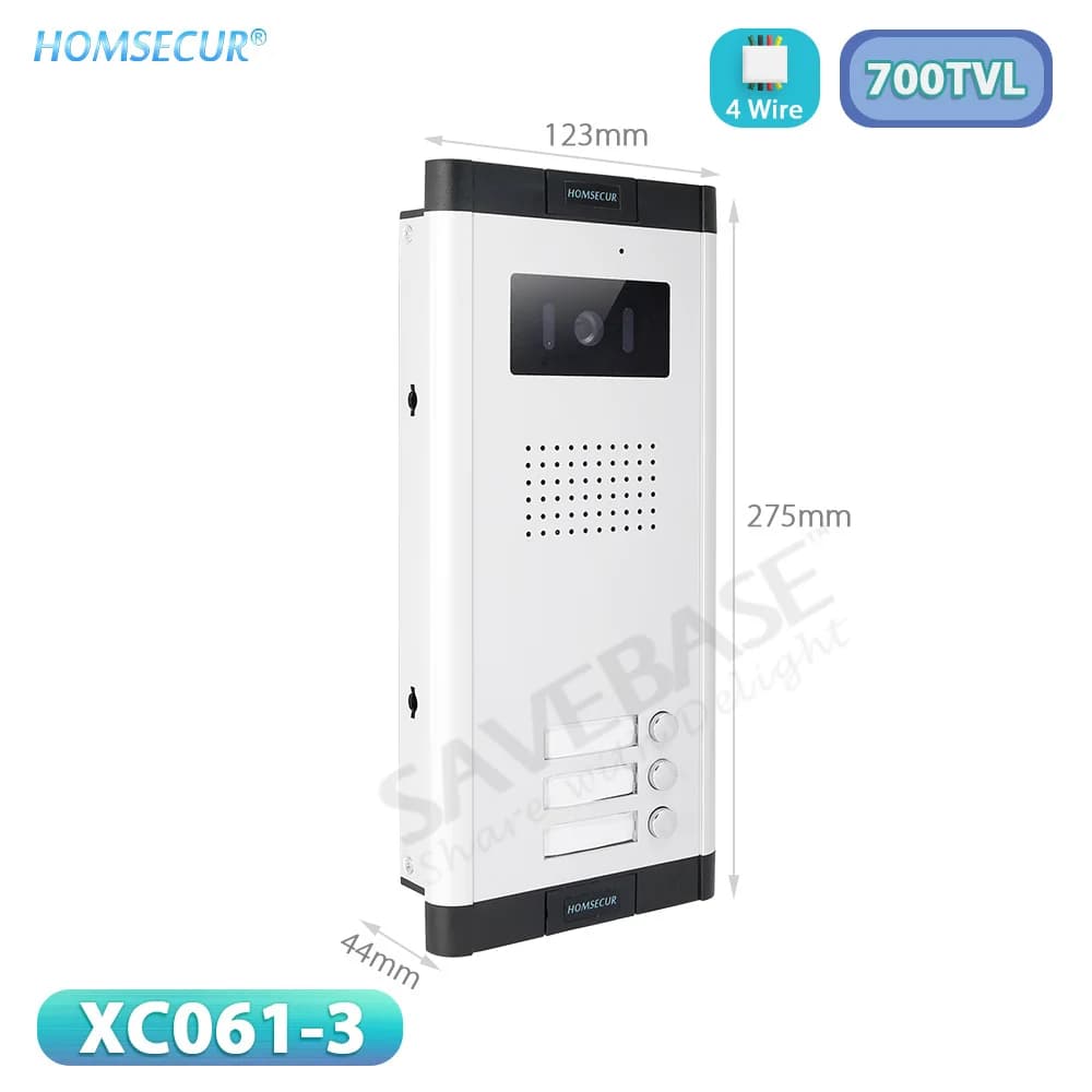 XC061-3 700TVL Campanello esterno Telecamera da incasso per videocitofono a 4 fili Citofono Sicurezza domestica 3 appartamenti/appartamenti