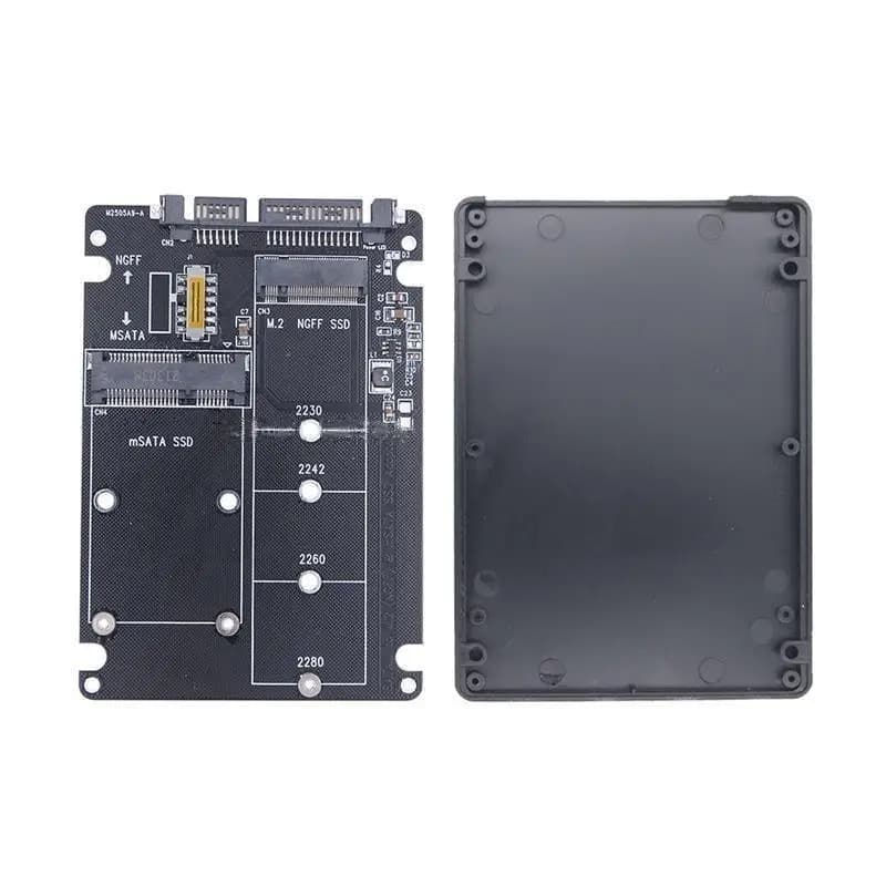 Enclosure esterno 2 in 1 da M.2 SSD a SATA3 - Adattatore a doppio uso NGFF/MSATA per la conversione di unità a stato solido