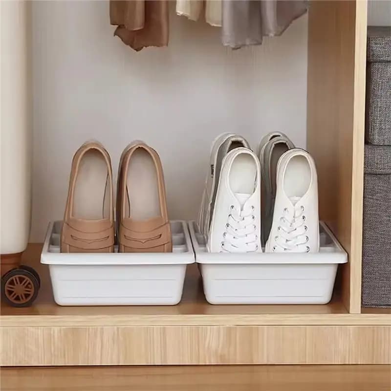 【GIFT】Space-Saving Stackable Shoe Rack Organizer Large Shoe Shelf Cabinet Trendy Dorm Storage Box Rental Essential