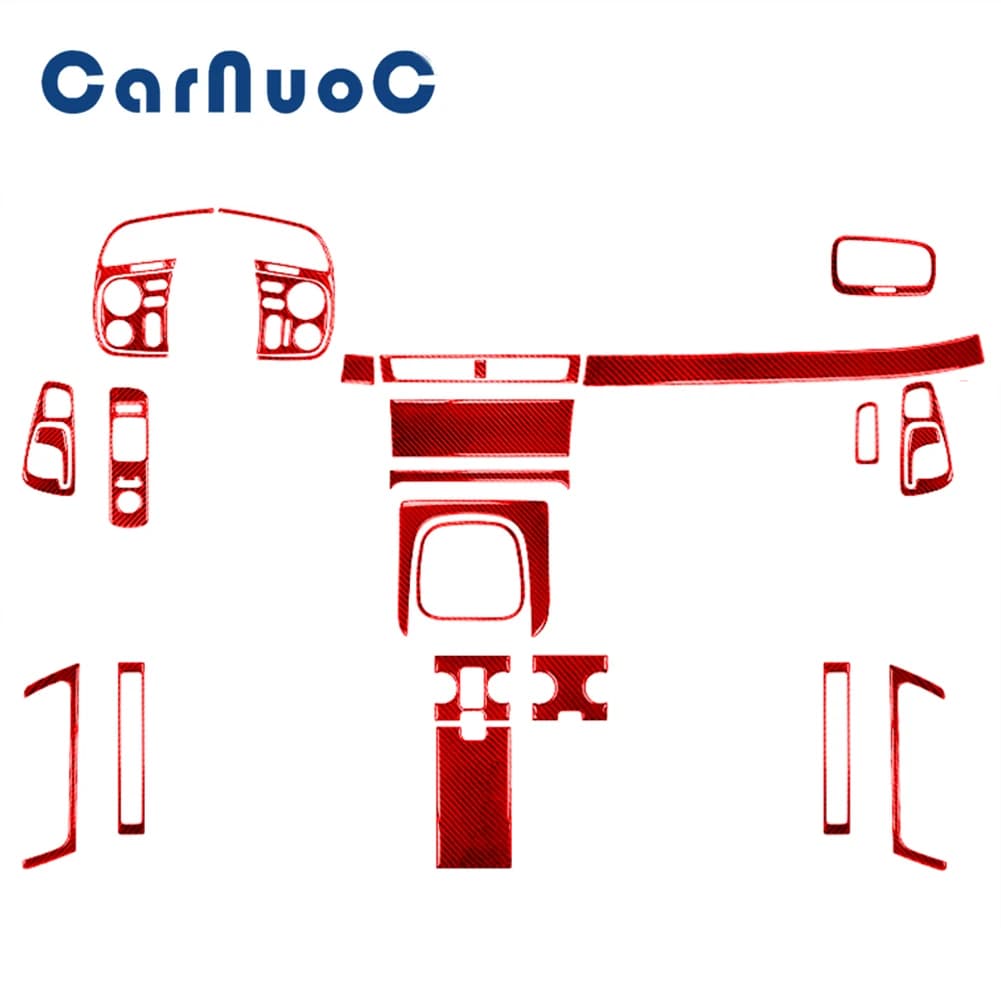 Car Red Carbon Fiber Stickers For Honda S2000 2004 2005 2006 2007 2008 2009 Trim Decorative Cover Interior Accessories