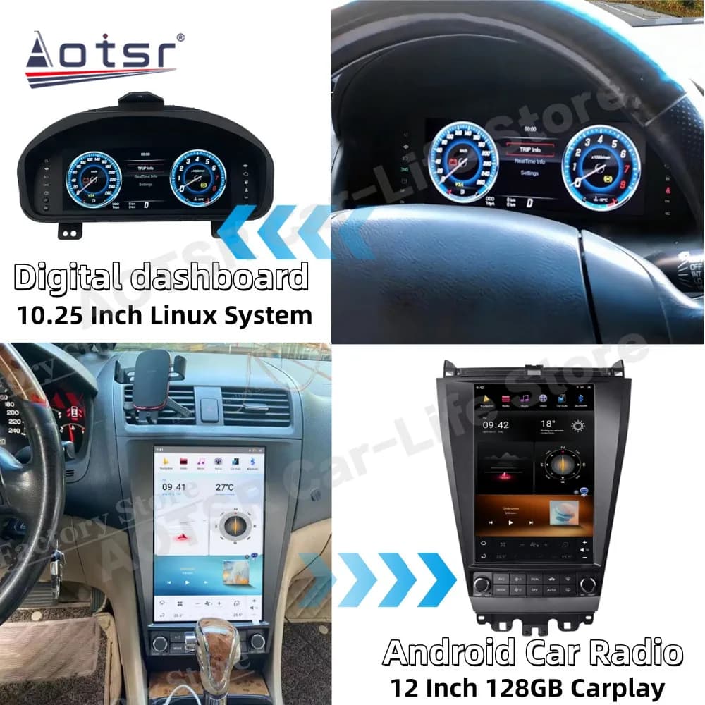 Qualcomm Multimedia Android 13 For Honda Accord 7 2003~2009 Car Radio GPS Navigation Video Stereo Receiver Carplay IPS Head Unit