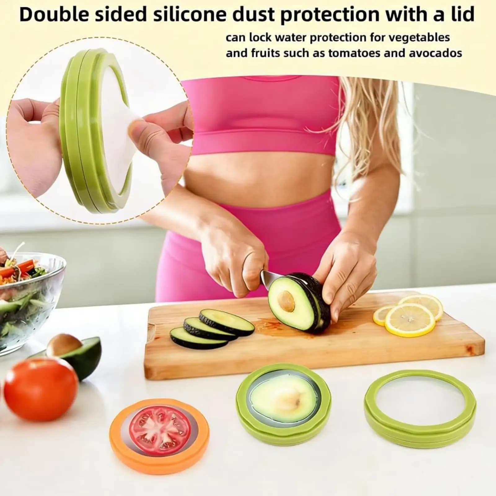 Contenitori per la conservazione di avocado, cipolle, frutta, verdura, pomodori, patate e aglio, set da 4 pezzi per frigorifero.
