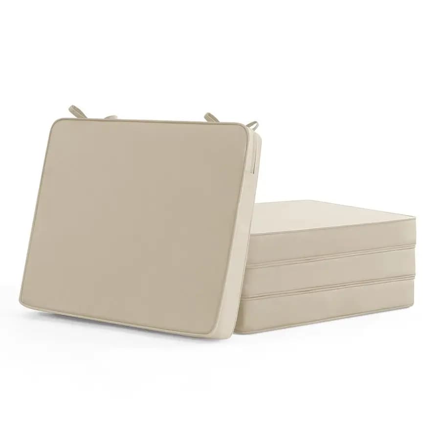 Set of 4 cushions for waterproof chair and resistant to fading, for garden furniture, 18,5 x 16 x 2 inch, with laces.