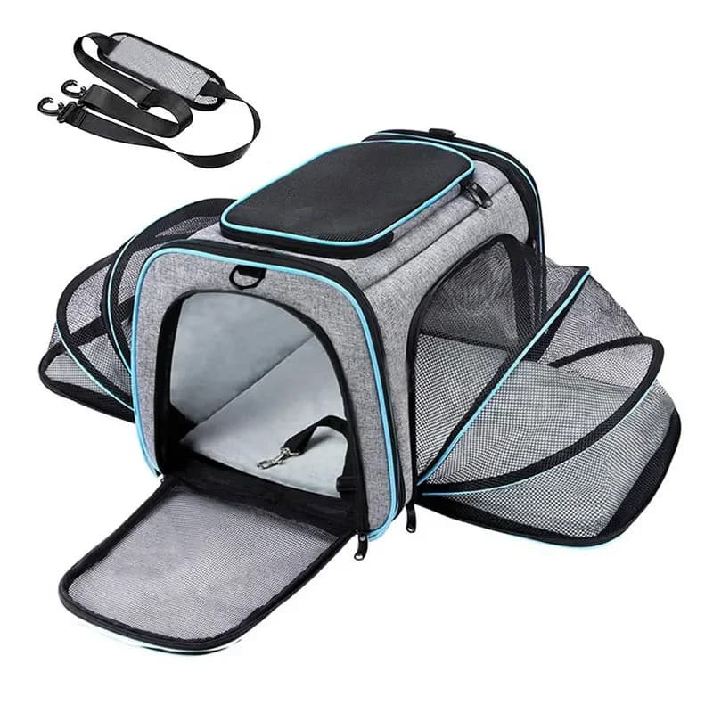 Zaino per trasportini per animali domestici borsa a tracolla pieghevole traspirante portatile borse per trasportini per cani e gatti borsa da viaggio per animali domestici in uscita