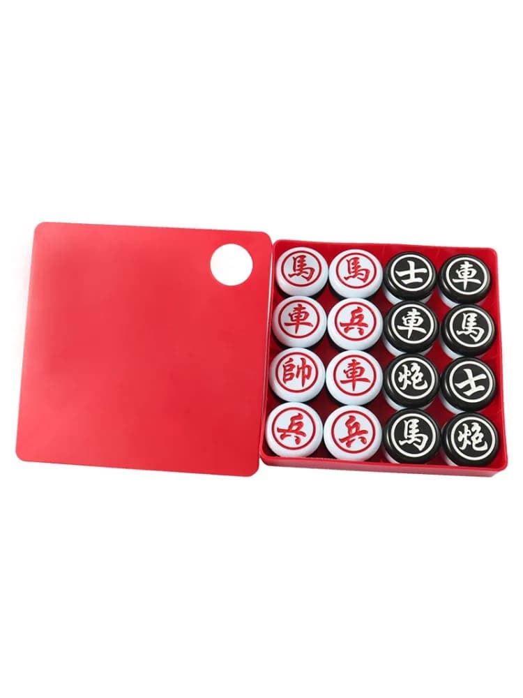 50mm Set di scacchi cinesi Nero Bianco Pezzi Melammina Resina Giada Come intagliato Addensato Liscio Crepa Gioco da tavolo gratuito Adulti Principianti