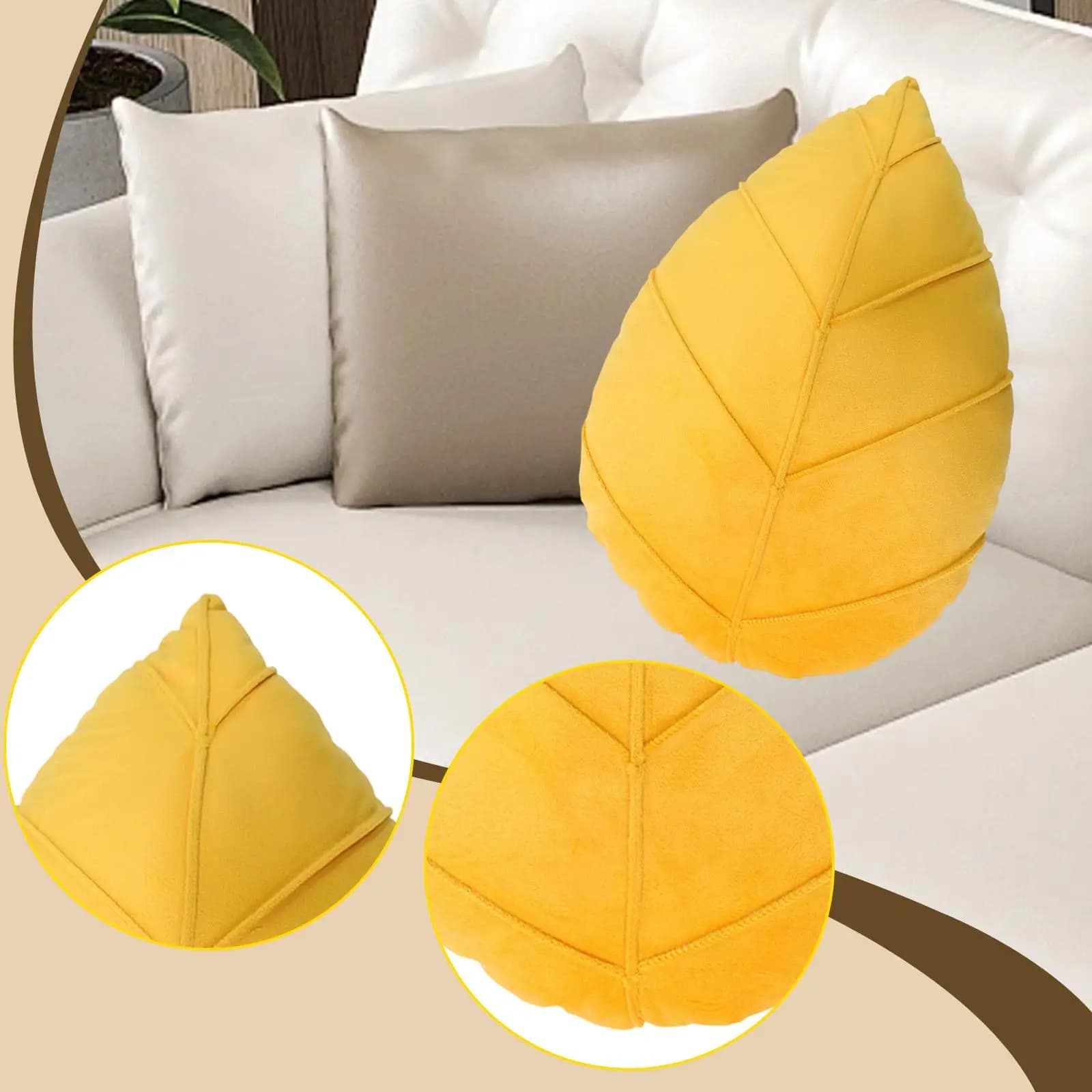 Plant Decorative Pillow Comfortable Plush 3D Cute Home Decoration Cushion for Living Room Nursery Couch Dorm Gift