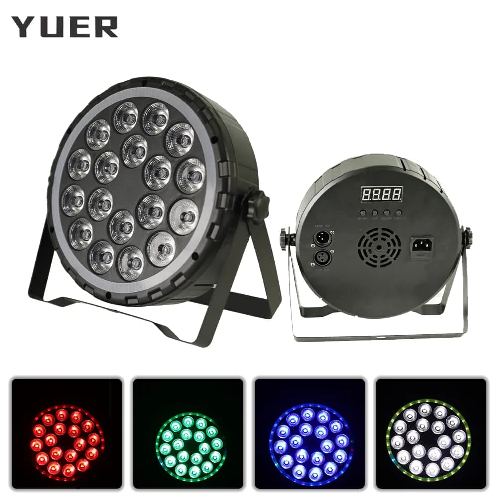 Faro LED RGBW 4in1 da 18x4W con anello DMX512, effetto strobo, illuminazione professionale per palcoscenici, DJ, discoteche, feste di Natale, bar e club