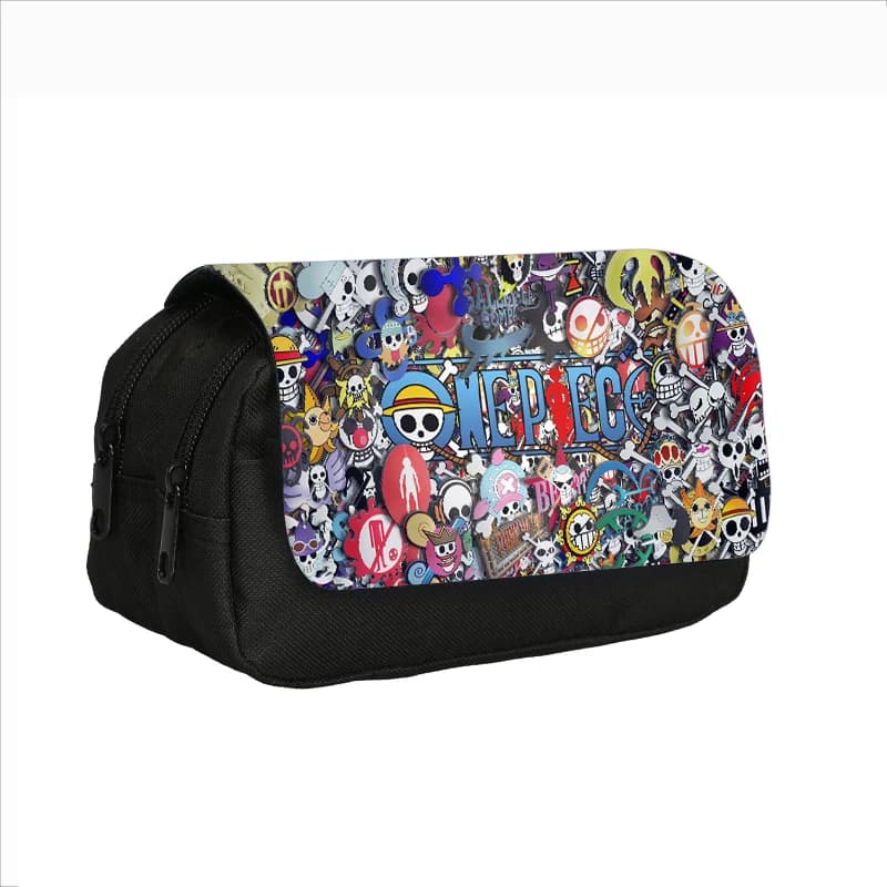 ONE PIECE Double layered Pencil Case Monkey D. Luffy Large Capacity Stationery Organizer Bag for Boy Girls and Students Pen Bag