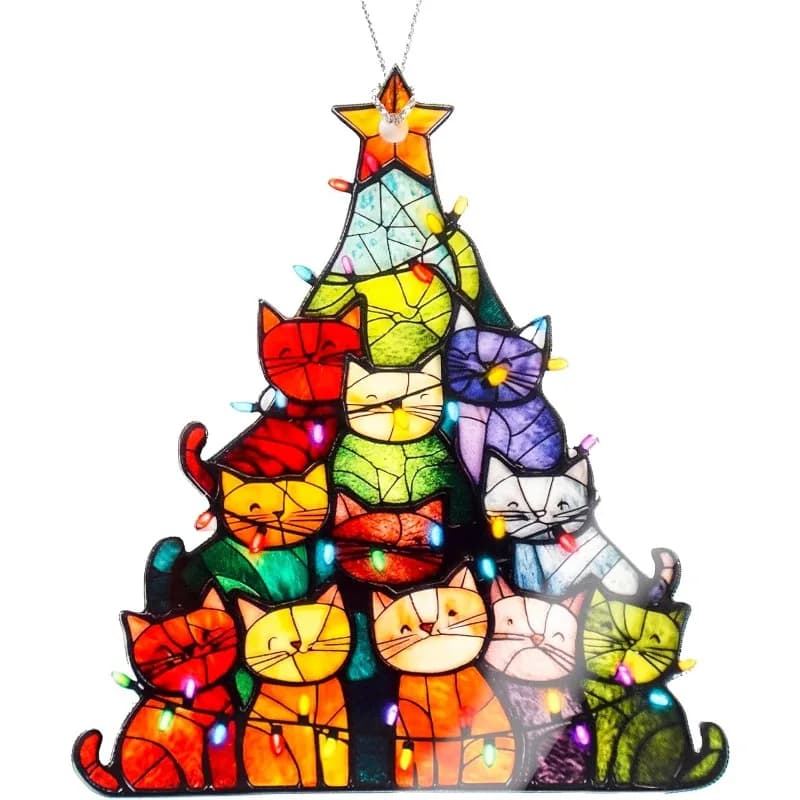 Divertenti ornamenti natalizi per gatti 2025, regali per gli amanti dei gatti per l'albero di Natale, decorazioni umoristiche per gatti, ornamenti natalizi per proprietari di gatti
