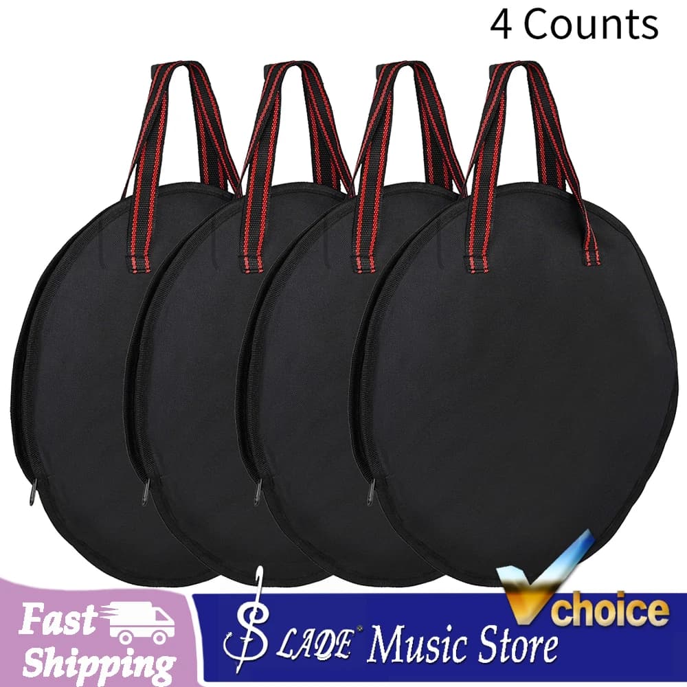 10 Inch Drum Practice Pad Bag Oxford Cloth Carrying Case with Red Stripe Portable Storage Pouch Great for Drum Accessories
