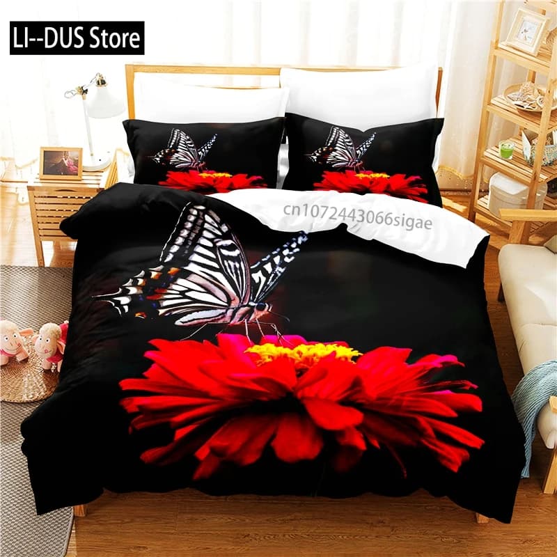 Set biancheria da letto Stamen Set copripiumino Biancheria da letto 3D Stampa digitale Set biancheria da letto queen size Design alla moda