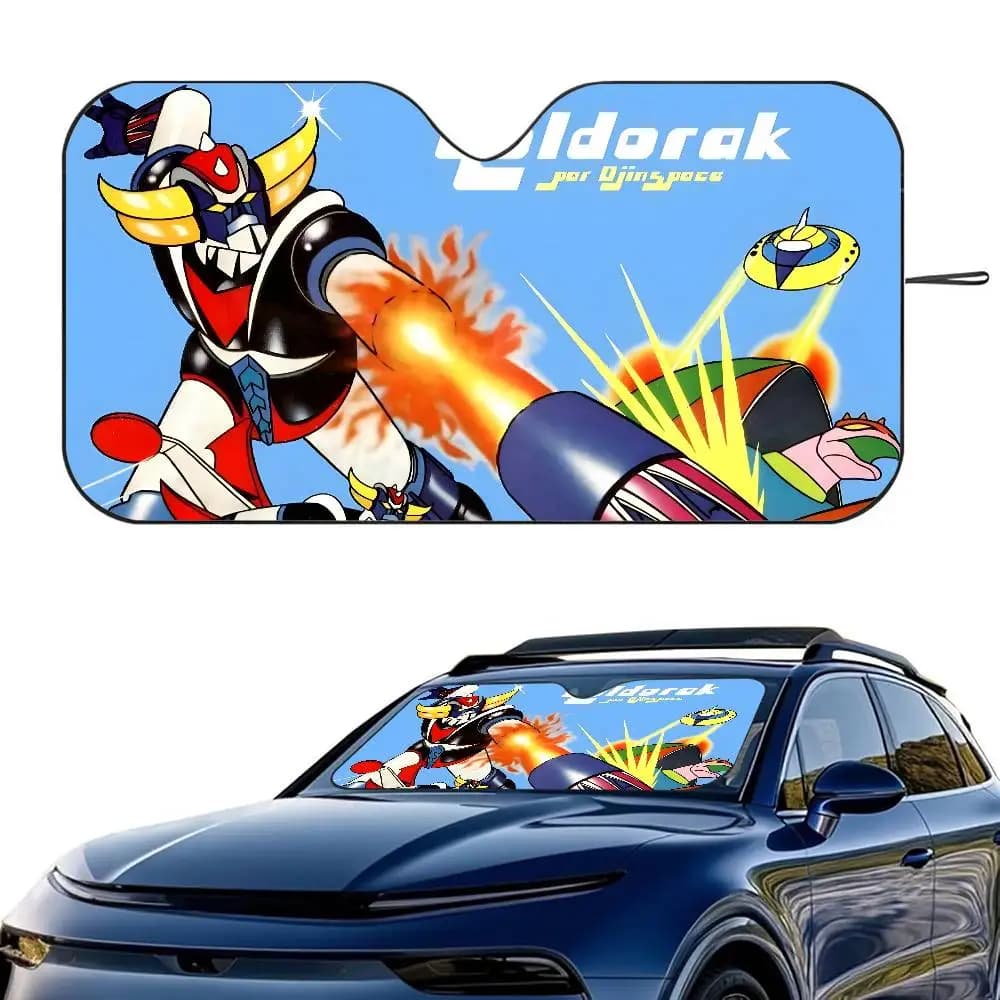 UFO ROBO GRENDIZER GOLDORAK Parasole per auto Parabrezza Pieghevole Isolamento a tre strati Parasole con ventosa Blocchi Raggi UV Sole