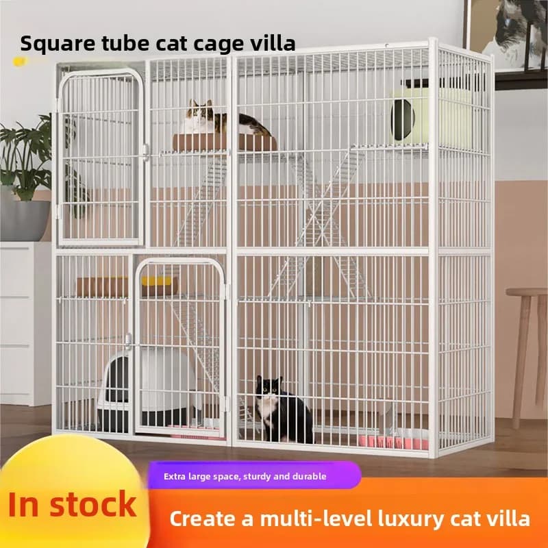 Indoor Cat Villa Spacious Multi Level Cage House Nest Shelter Cat Supplies Cat Cage for Home Use Cat Villa Pet Bed Large Space