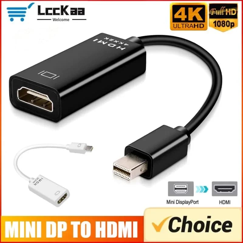 Compatible Converter Adapter Thunderbolt Mini DP to HDMI male to female 4K Mini DisplayPort HDMI cable for MacBook PC TV