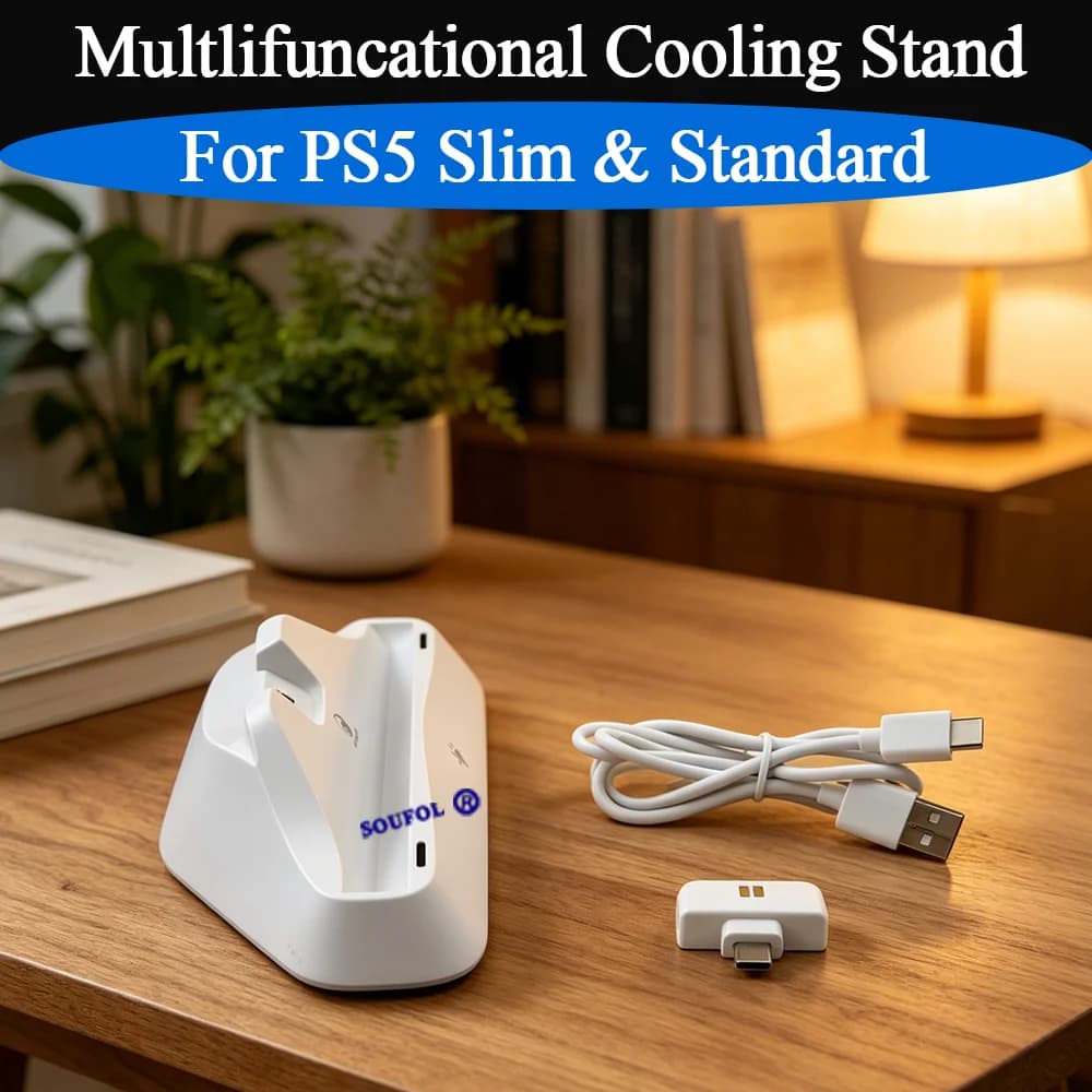 Nuovo dock di ricarica con allineamento automatico per PS5, supporto caricabatterie per PS Portal con custodia protettiva, ricarica diretta per accessori console PS5
