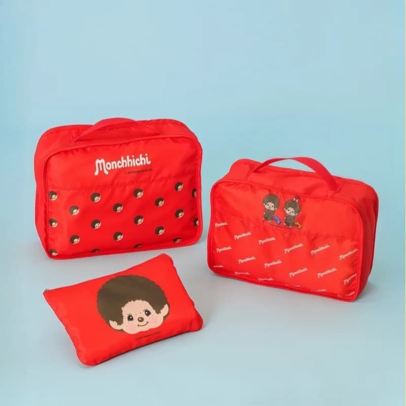 3pcs/set Monchhichi Cartoon Storage Bag Portable Travel Bag Clothing Quilt Organize The Bag Packaging Package Gift
