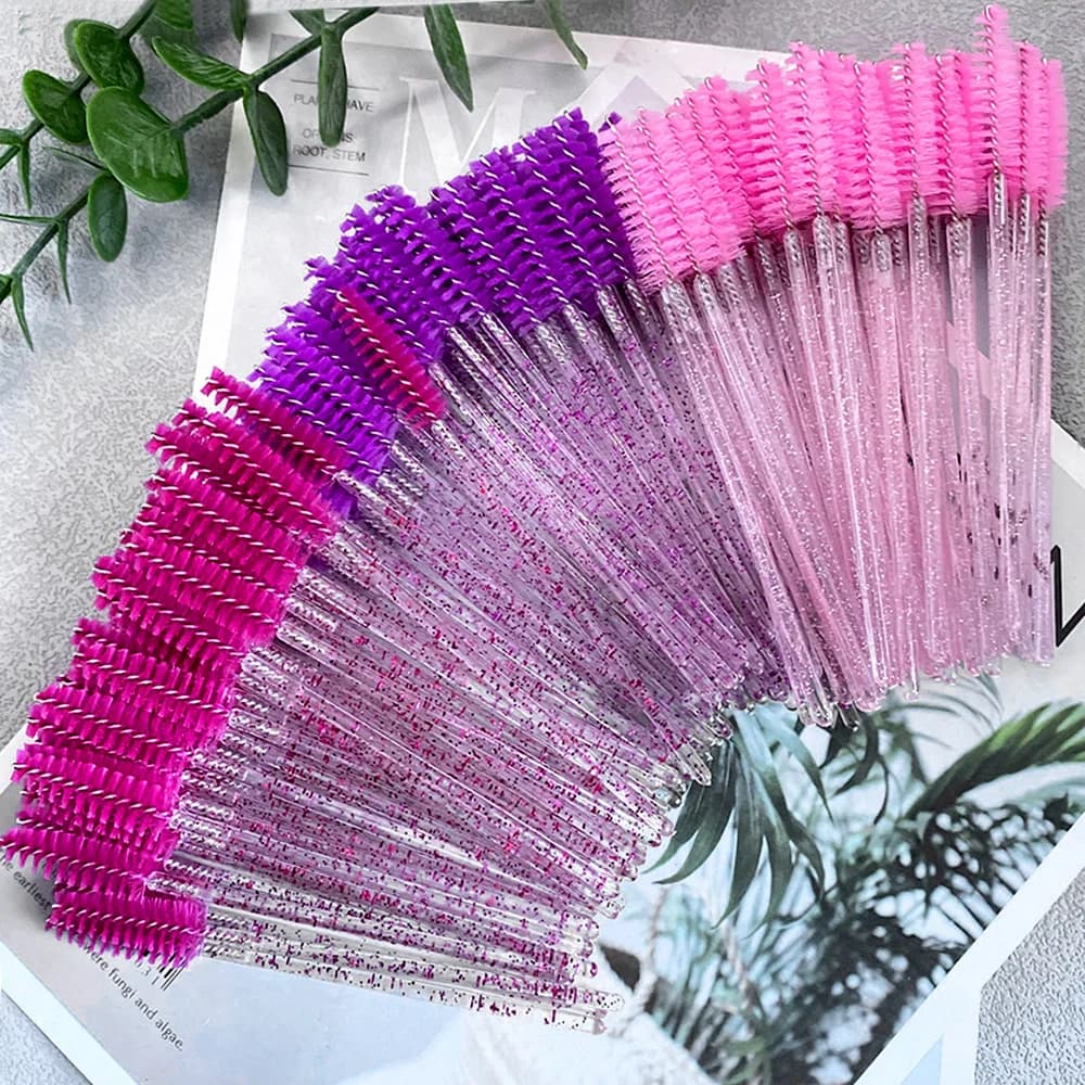 600 pcs brush crystal eyelash brush for makeup handle in diamond sticks for mascara supplies for extension eyelashes wholesale