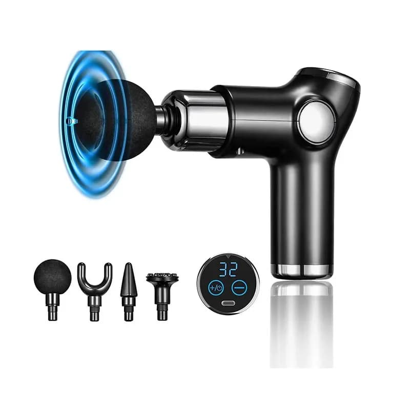Mini band gun, vibration massage, 32-speed protective massage gun for muscle relaxation, neck, arm, back, shoulder, fitness