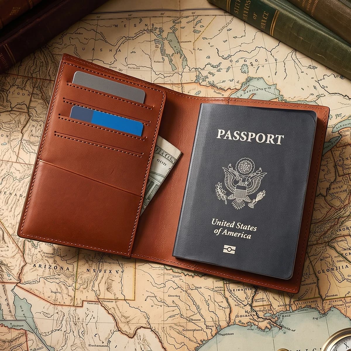 RFID Blocking Custom Name Passport Holder Genuine Italian Buttero Leather Wallet Luxury Veg-Tanned Passport Case Men Women