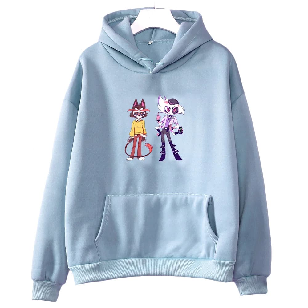Angel Dust Hooded Graphic Printing Japanese Anime Harajuku Sweatshirt Long-sleeved Fleece Clothing Sudaderas Casual Kawaii Hoody