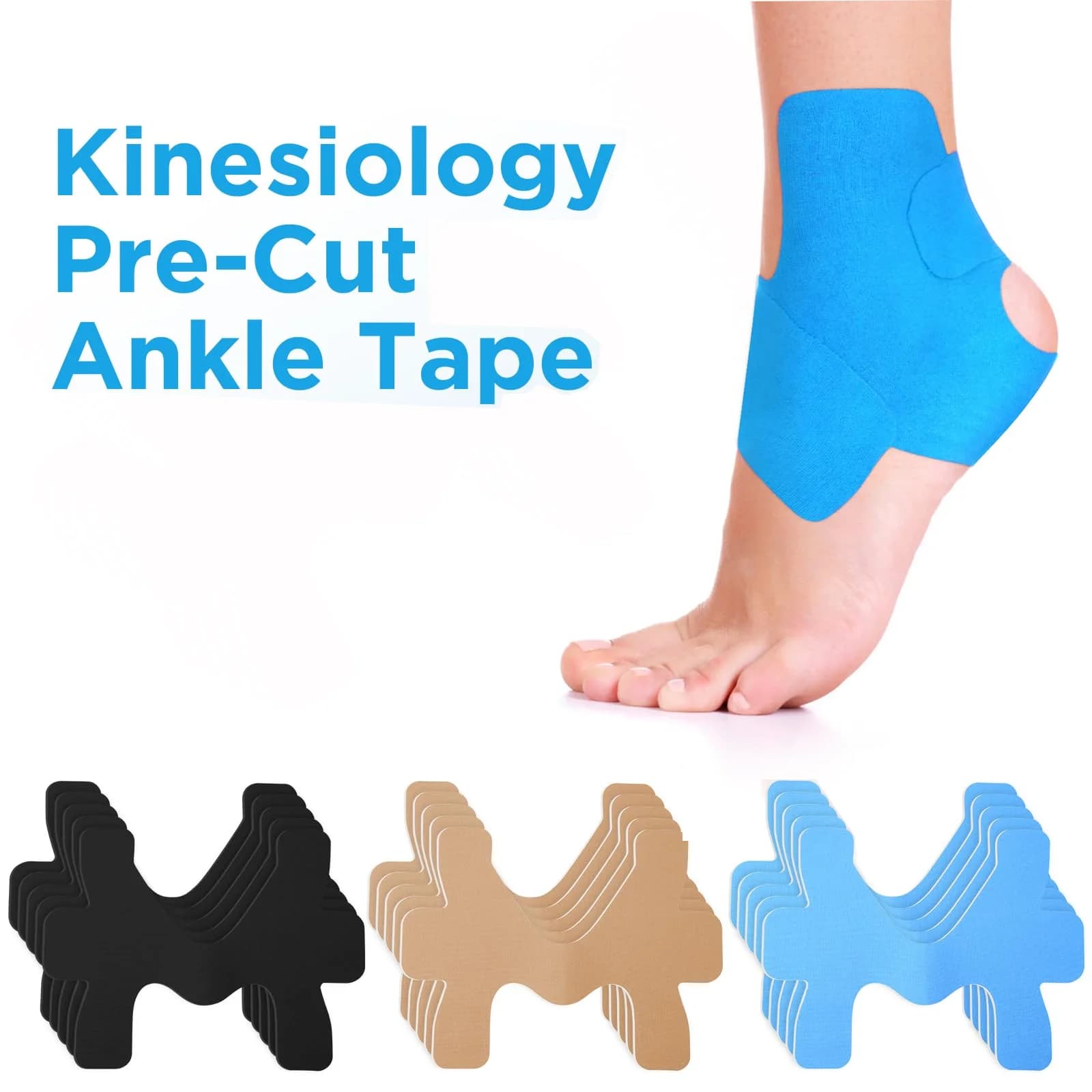 10 Pezzi Nastro Elastico Autoadesivo per Sport, Benda Non Tessuta Universale per Supporto Caviglia e Protezione Articolare
