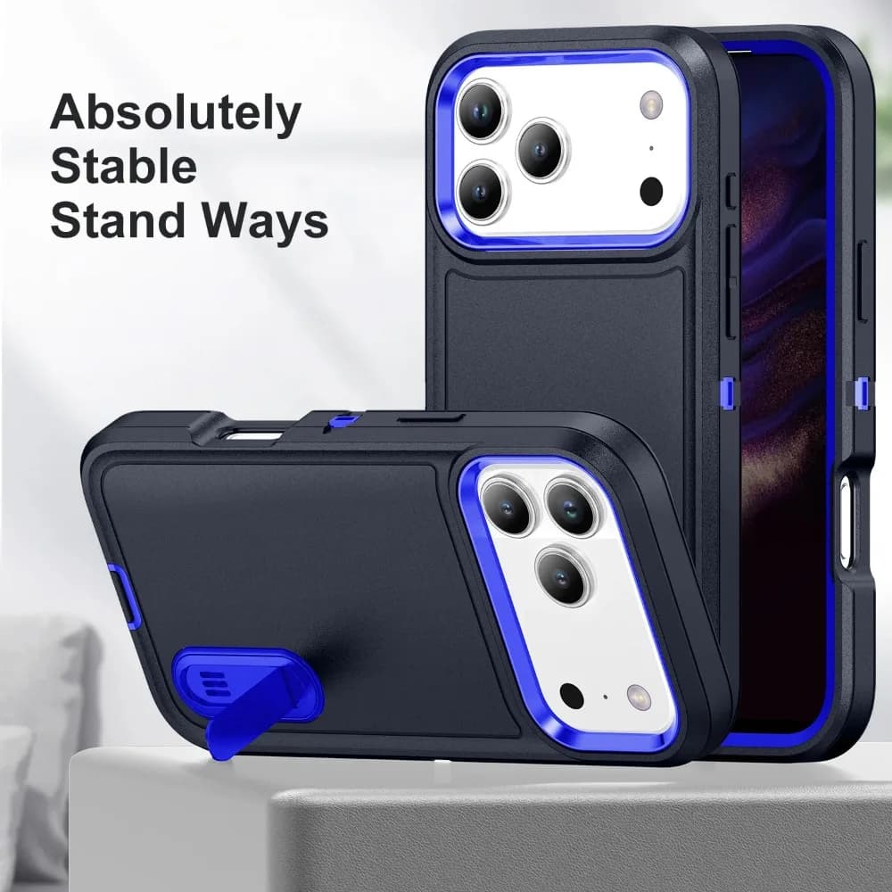 Case for IPhone 17 Air 16 11 13 12 14 15 Pro Max XS XR 8 Plus Heavy Duty Shockproof Anti-Scratch Protective with Kickstand Cover