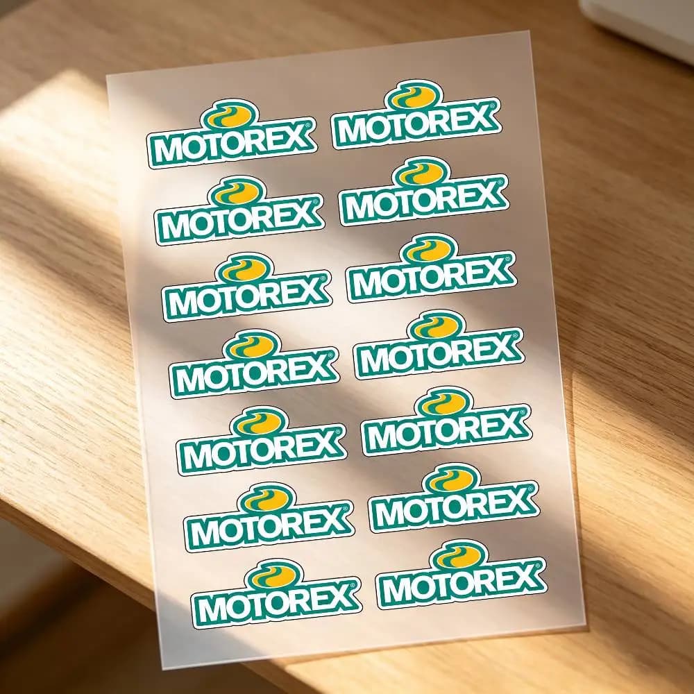 Adesivi M-Motorex per Moto, per Carrozzeria e Casco, Adesivi Riflettenti