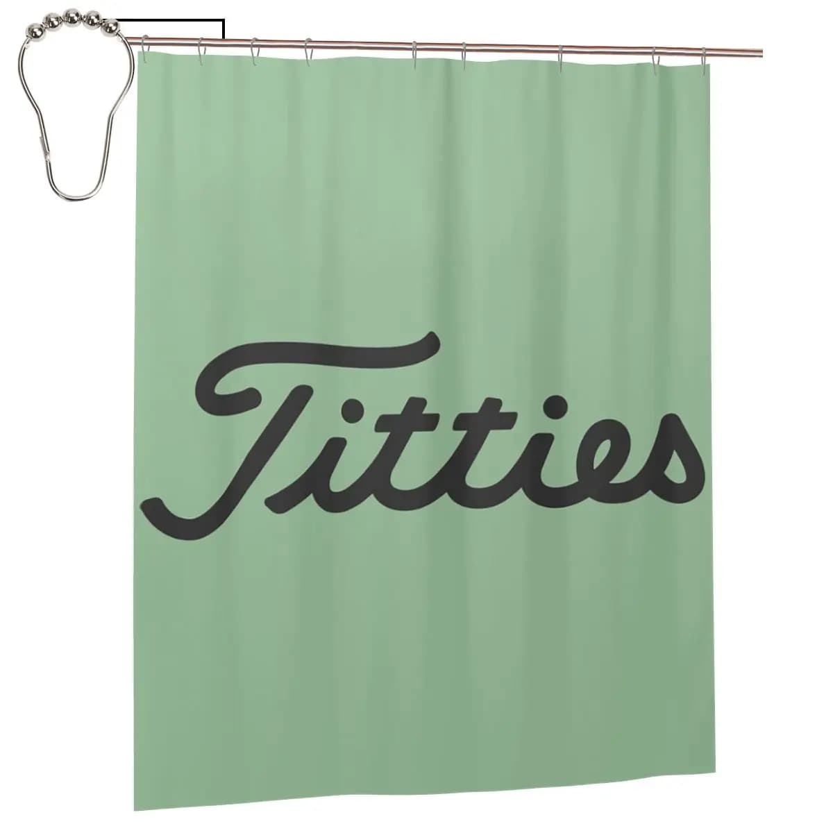 Titties Golf Ball Tenda da doccia per bagno in poliestere impermeabile con ganci