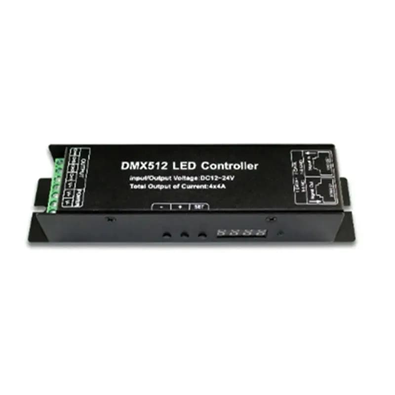 Decoder LED DMX512 ABNR con display digitale a 4 canali, driver dimmerabile per strisce LED RGBW, DC12-24V 4A/CH