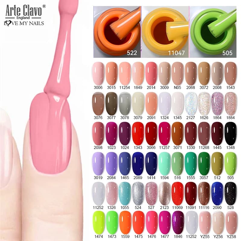Arte Clavo 15ml HEMA TPO FREE Nail Gel Polish Glitter Gorgeous Full Coverage Soak Off UV LED Nail Jelly Pink Nude Collection