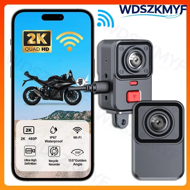 Dual/Single lens Motorcycle DVR 2K Full Body Waterproof Moto Camera WiFi GPS Dash Cam Front Rear Driving Video Recorder 2026