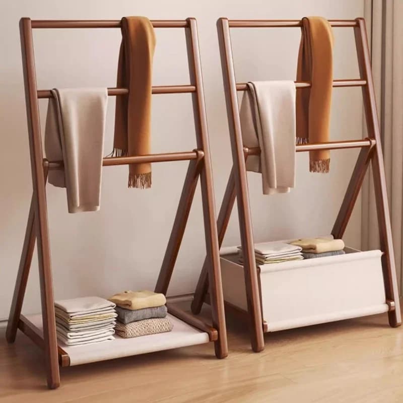 Modern Household GoodsHanging Hanger Floor-to-ceiling Bedroom Coat Rack Clothes Storage Nanzhu Folding Drying Rack Pole
