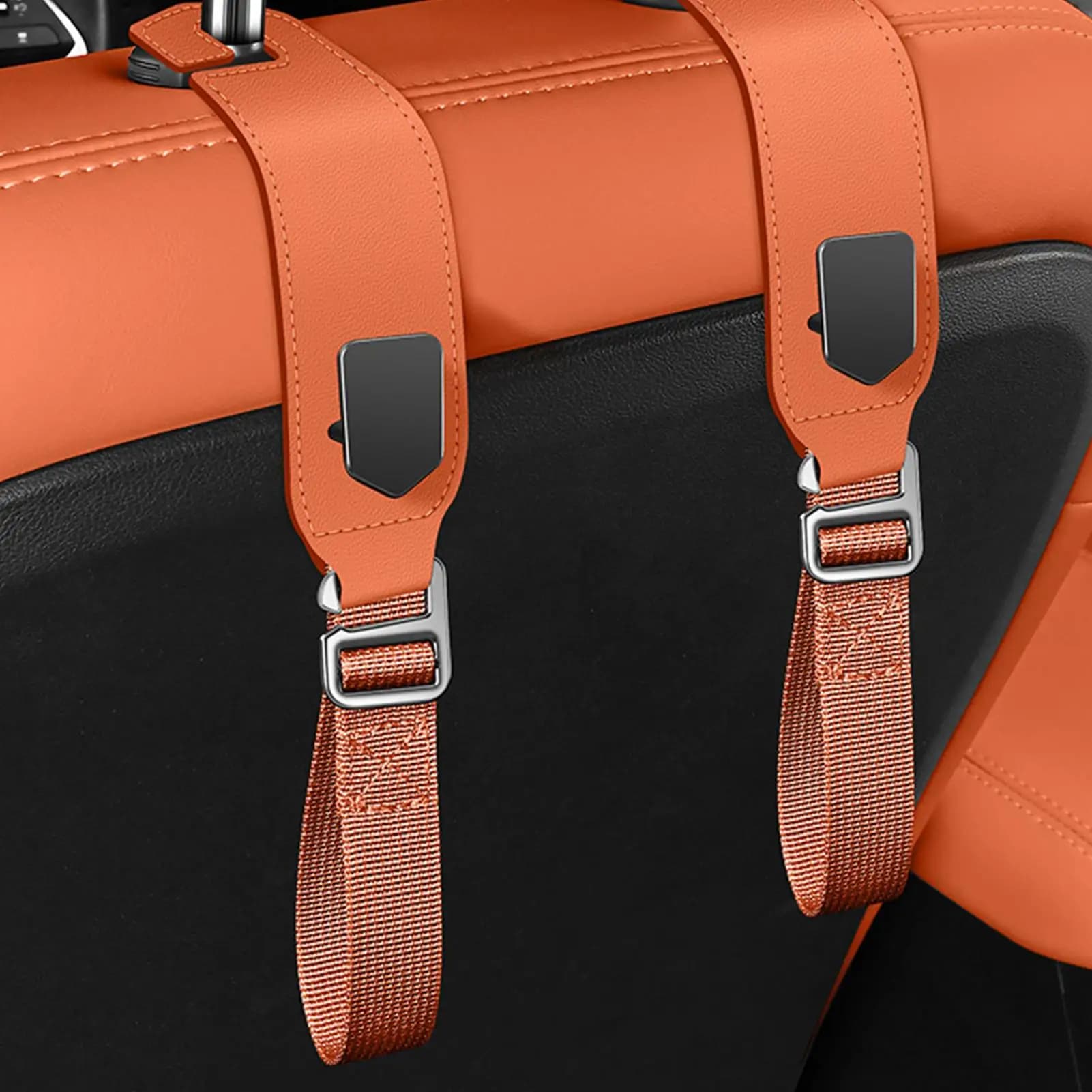 Ganci per poggiatesta per auto Gancio in pelle PU Gancio per schienale per sedile automobilistico Supporto per borsa Clip per supporto per organizer per sedile posteriore Ganci di fissaggio automatico