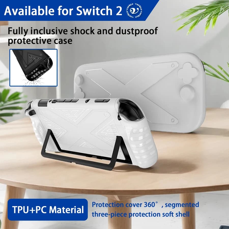 Custodia protettiva in TPU+PC Custodia protettiva ergonomica per impugnatura Adatta per schermo host/impugnatura NS Switch 2 Custodia protettiva antiurto Custodia protettiva antiscivolo in TPU antigraffio