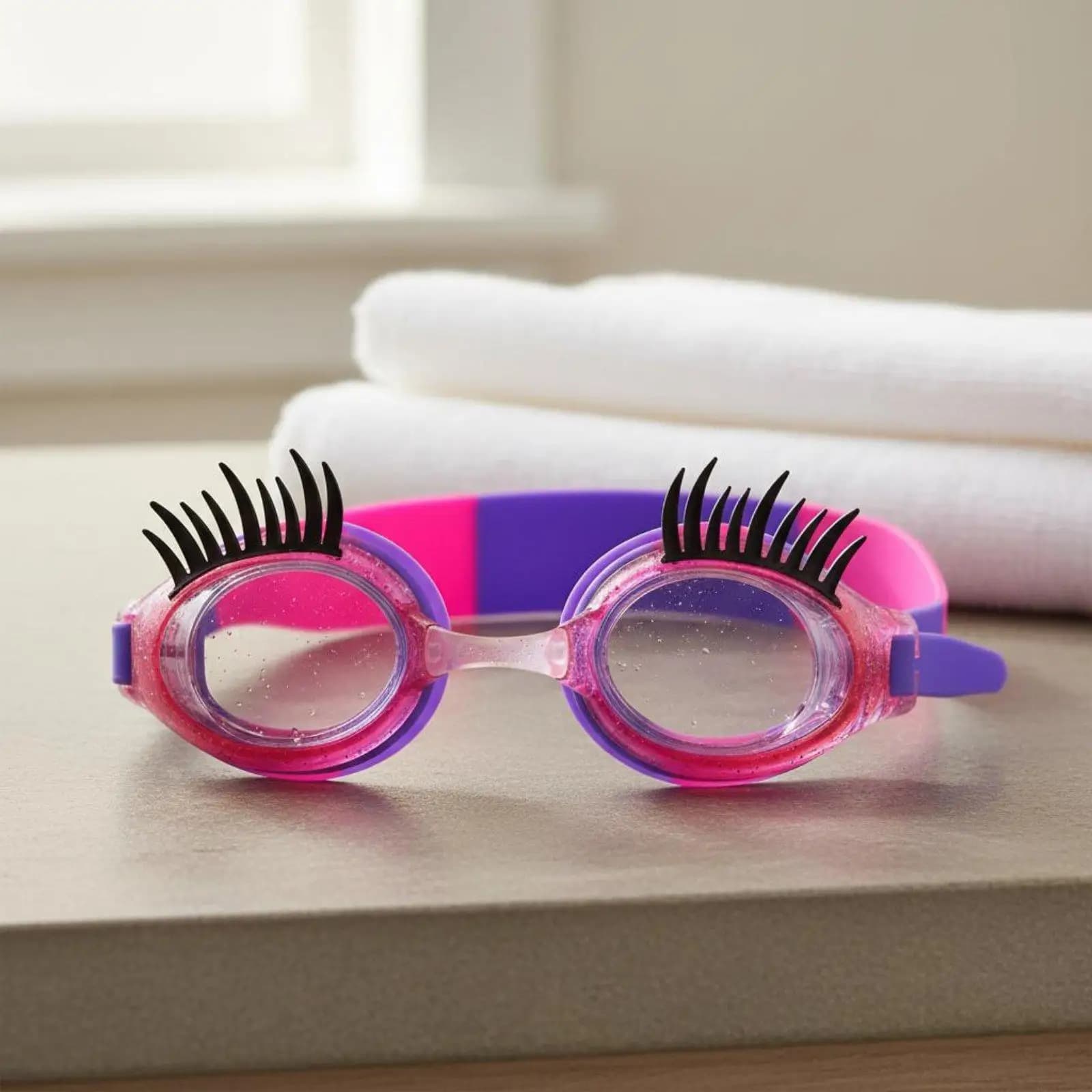 Silicone Children Swim Goggles Anti Fog Adjustable Comfortable Strap Eyelash Swimming Accessories for Kids Beach