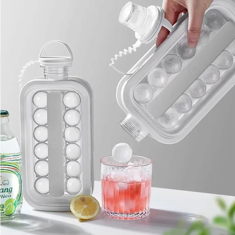 Stampo per Ghiaccio 2-in-1 Pieghevole a Forma di Bottiglia d'Acqua, Stampo Riutilizzabile in Silicone per Cubetti di Ghiaccio per Whisky, Bevande, Utensile da Cucina e Bar