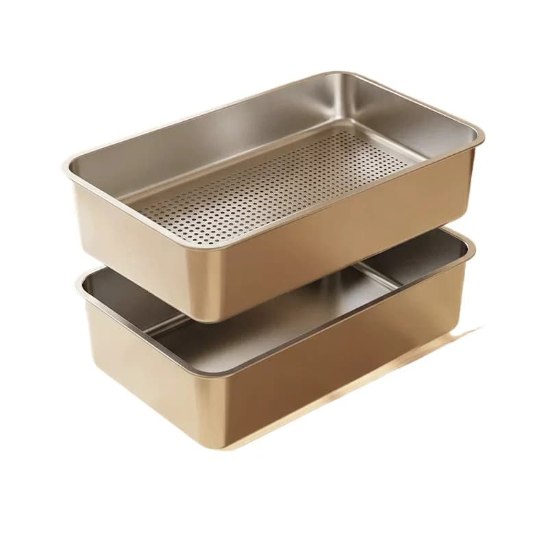 Stainless Steel Self Cleaning Cat Litter Box with Shifter Sieve Large Capacity 60x40x20cm Automatic Cat Toilet for Multiple