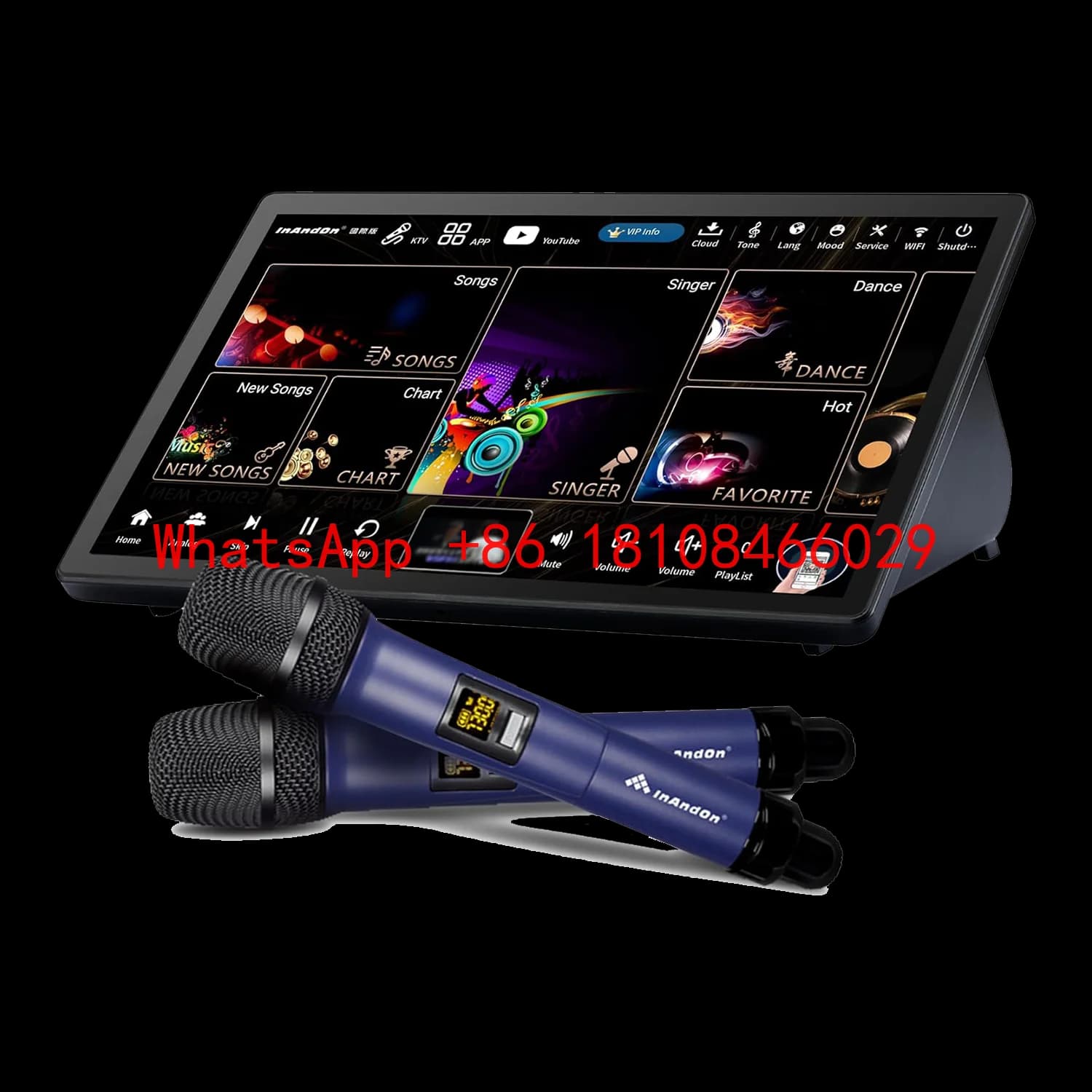 KD9MAX 1TB Macchina per Karaoke 4-in-1 con Schermo Touch da 15,6 Pollici, Microfoni Wireless UHF, Supporto WiFi e Bluetooth, Compatibile con Altoparlanti Esterni, ODM OEM