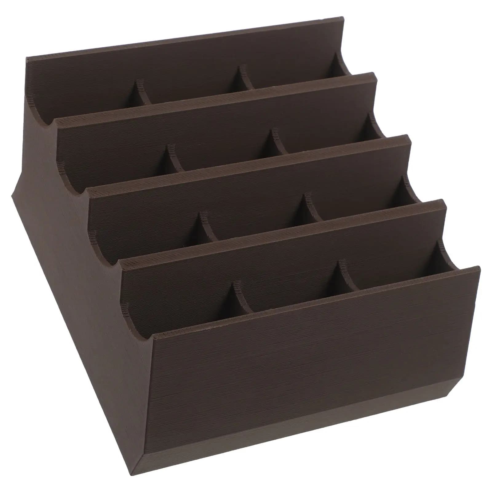 12-Slot Razor Blade Storage Box Compact Clipper Blade Holder for Bathroom Barber Salon Beard Razor Organization Brown