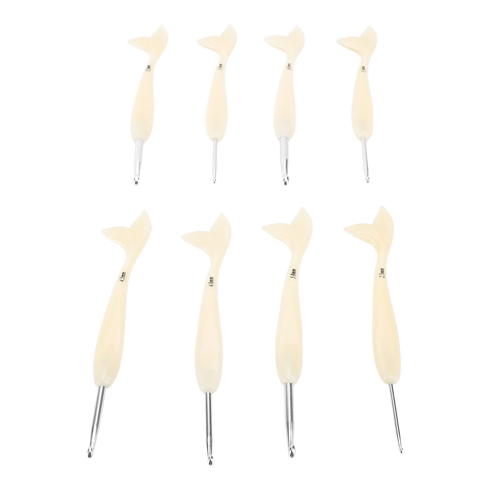 Ergonomic Handle Crochet Hook Crochet Hook Set Aluminum ABS Fish Tail Handle for Home Knitting for Sweaters Scarves Socks Bags