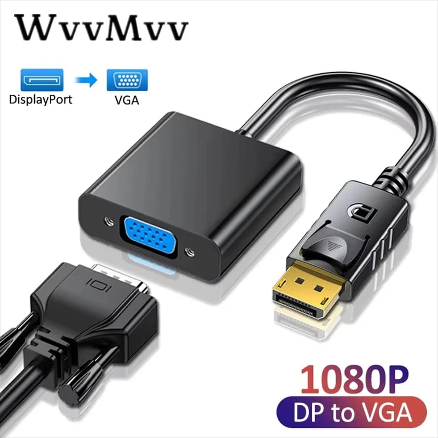 Cavo adattatore DisplayPort DP a VGA 1080P maschio DP a maschio Adattatore convertitore VGA per TV Box Proiettore PC portatile Cavo DisplayPort