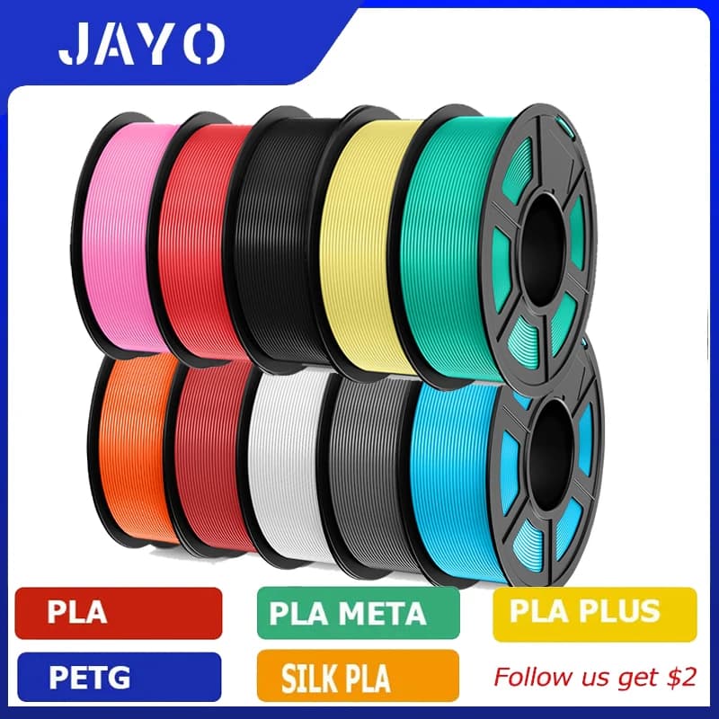 JAYO 3d Filament PLA/PETG/PLAMETA/HSPLA+ 10 rolls 1.75mm High Quantity 3D Printing Filament for FDM Shipped from UK warehouse