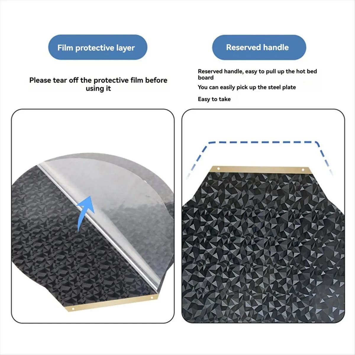 (B63C) For Flsun V400 309MM 3D Printer Build Plate Round Textured PEI / Smooth PEO Magnetic Spring Steel Flex Bed PEI Sheet B