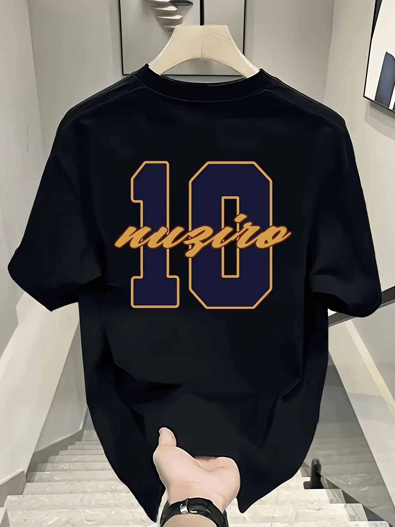 T-shirt estiva in cotone pesante, nuovo modello americano, girocollo, maniche corte, design oversize, stile niche.