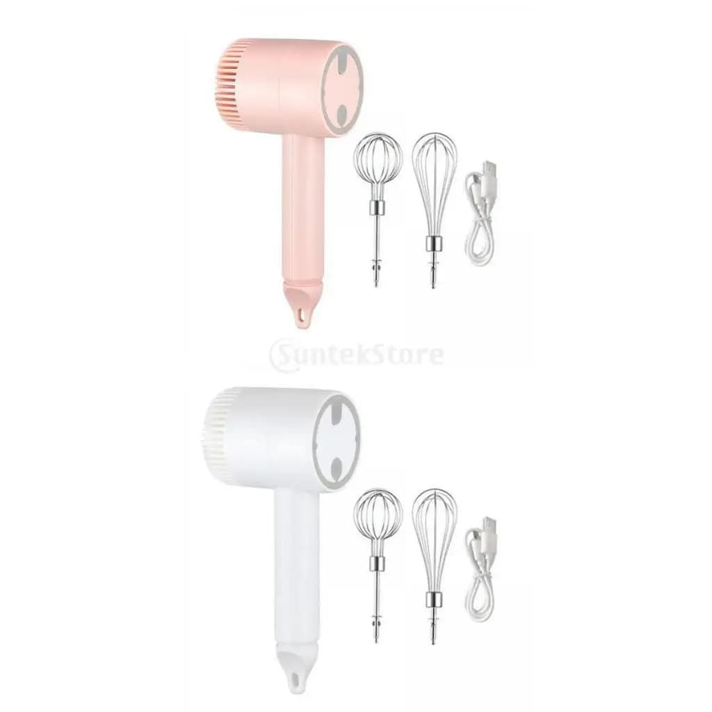 2x Hand Mixer Blender Portable Mini Automatic 3 Speed for Food Hot Chocolate