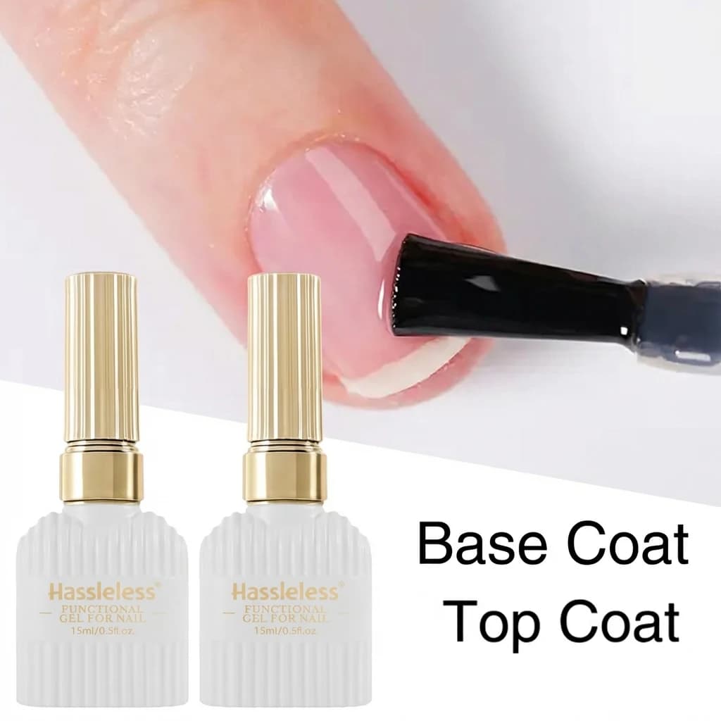 Smalto Gel Senza Residui Hassleless 15ml (Base Coat e Top Coat) / Smalto Gel LED Rimovibile