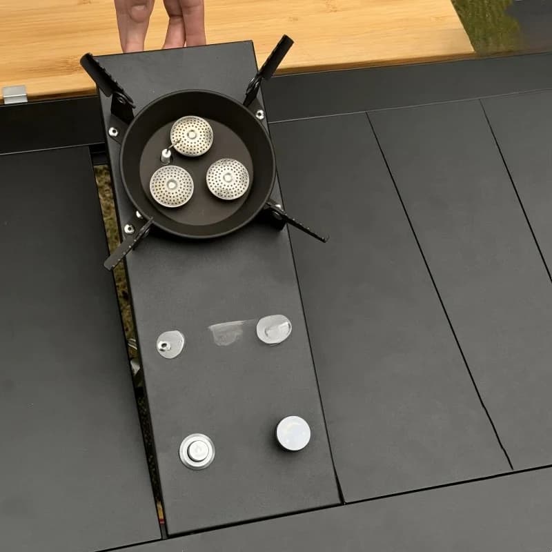 Fornello a Gas Portatile 7200W ad Alta Potenza con Piastra in Acciaio Inox, Bruciatore Pieghevole per Campeggio IGT, Griglia BBQ, Fornello da Tavolo