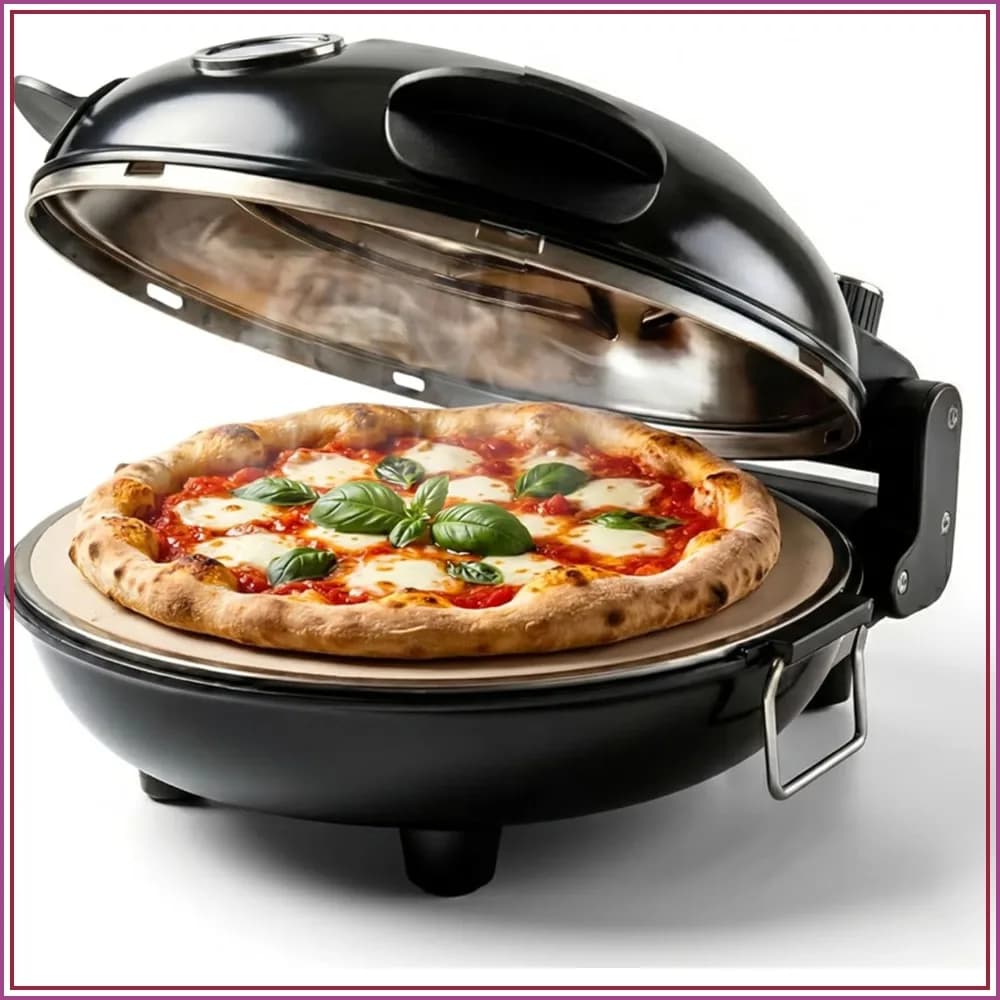 Electric Countertop Pizza Oven, Indoor Crispy Crust Maker, 12 Inch with Ceramic Stone, Heats to 800°F, Dual Temperature Control, Includes Pizza Peel