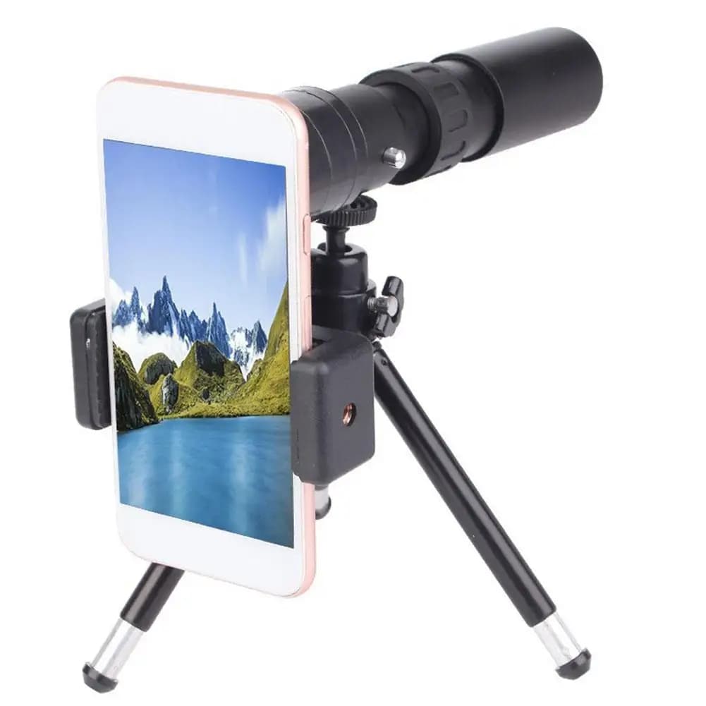 Telescopio monoculare HD con zoom 10-300x con supporto per telefono e treppiede Telescopio monoculare portatile a lungo raggio per la caccia al birdwatching