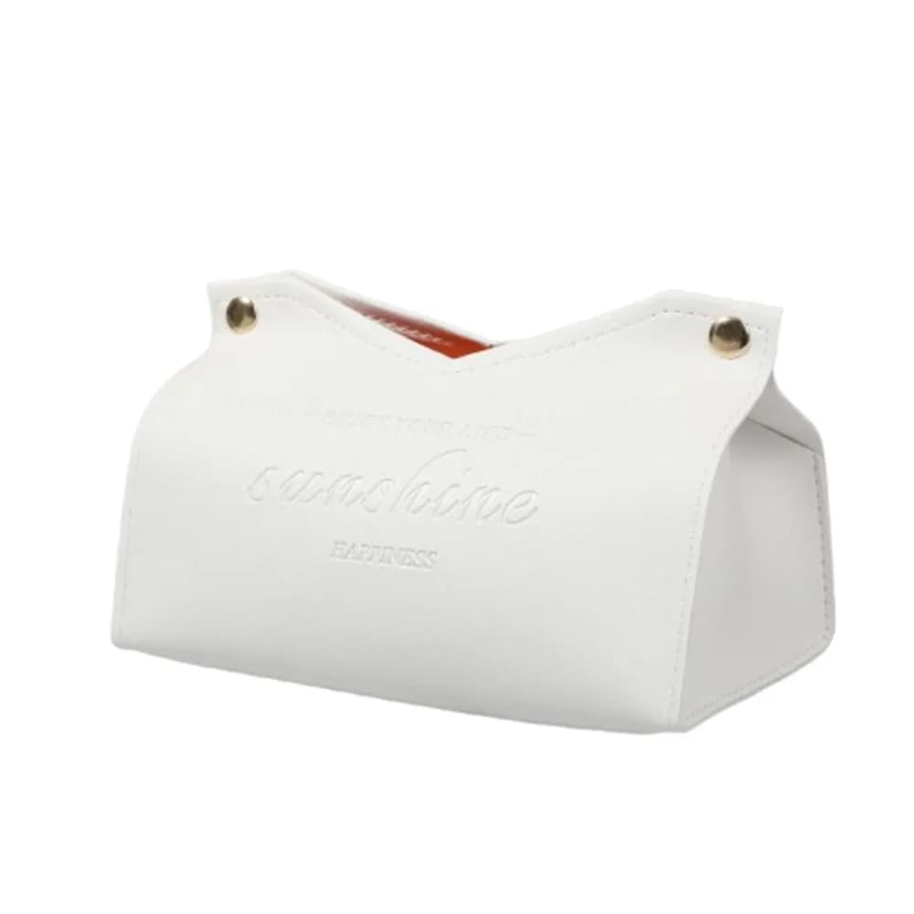 Dustproof Solid Color Tissue Box Multi-purpose PU Leather Napkin Holder Dispenser Foldable Toilet Paper Case Sundries